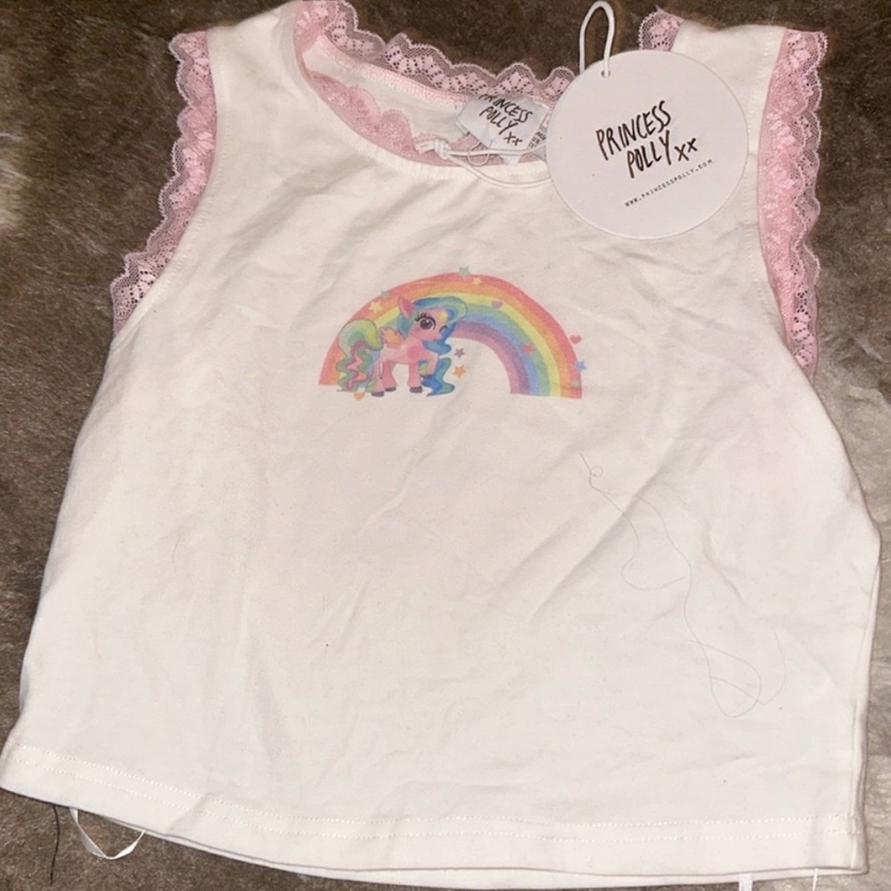 NWT Princess polly my little pony MLP graphic tank pink lace